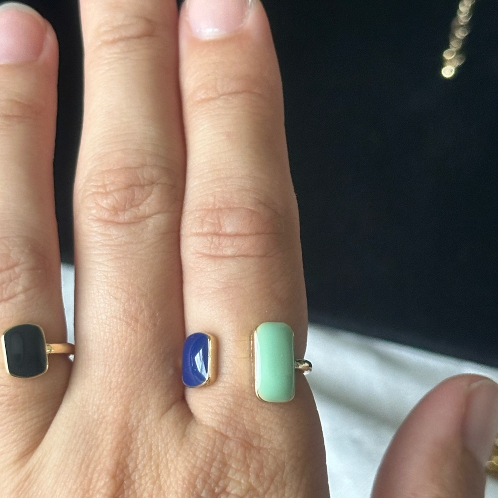 Boho chic ring blue & green adjustable ring cute and classy